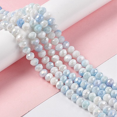 Ombre Effect Dyed Glass Beads Strands GLAA-C023-02A-1
