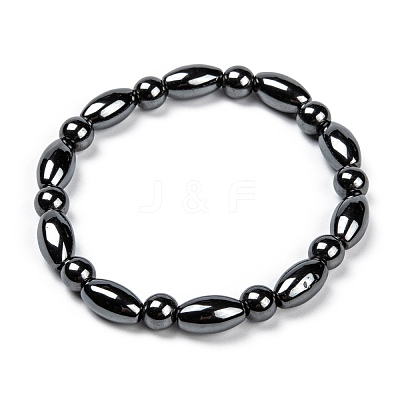 Fashion Non-Magnetic Synthetic Hematite Stretch Bracelets BJEW-D278-01-1