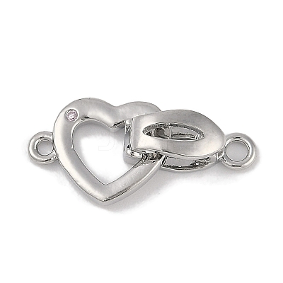 Heart Brass Fold Over Clasps FIND-U017-19P-1