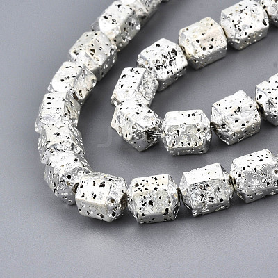 Electroplated Natural Lava Rock Beads Strands G-T114-65S-1