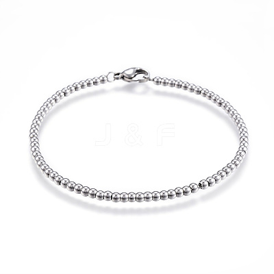 Tarnish Resistant 304 Stainless Steel Ball Chain Bracelets STAS-J023-10P-1