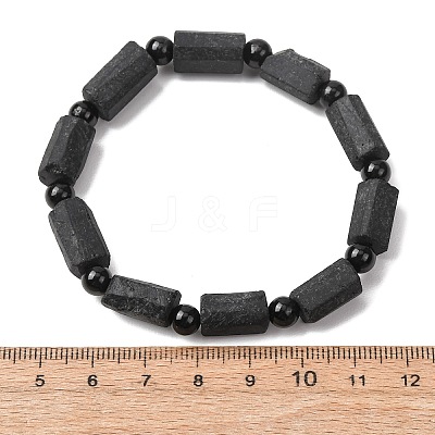 Natural Tourmaline Beads Stretch Bracelets for Women Men BJEW-C154-01-1