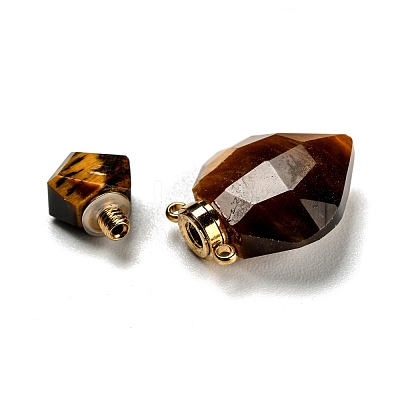 Natural Tiger Eye Perfume Bottle Pendants G-D058-11G-05-1
