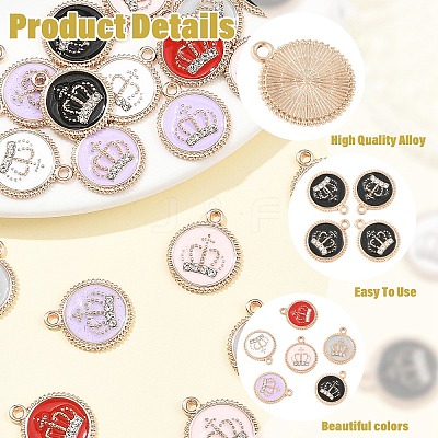 24Pcs 6 Colors Alloy Enamel Pendants FIND-YW0011-55-1
