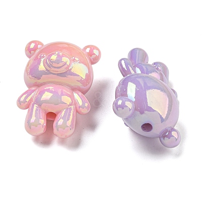 UV Plating Iridescent Acrylic Beads OACR-G039-06-1