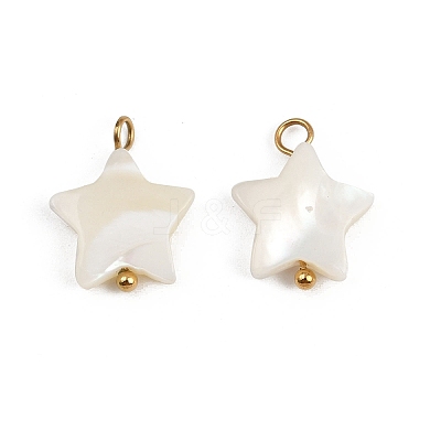 Natural Shell Star Pendants X1-STAS-D378-35G-1