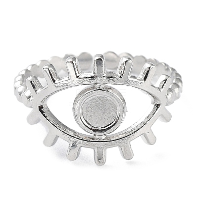 Non-Tarnish 304 Stainless Steel Open Cuff Ring Components X-STAS-F301-01P-1