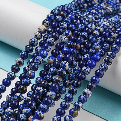 Synthetic Imperial Jasper Dyed Beads Strands G-D077-A01-02M-1