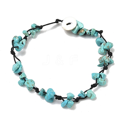 Chip Natural White Jade Beaded Anklets AJEW-PH01371-06-1