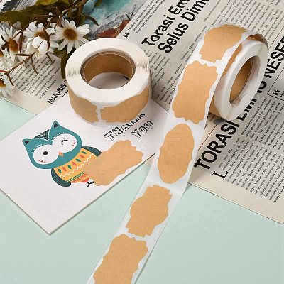 Self Adhesive Kraft Paper Label Tag Stickers DIY-WH0148-19-1