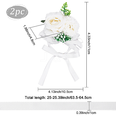 2PCS Silk Wrist Corsage AJEW-CP0001-51B-1