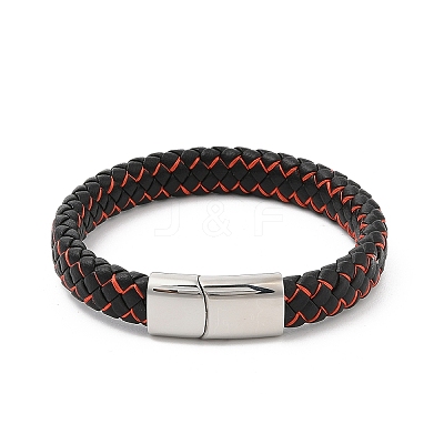 Braided Microfiber Leather Cord Bracelets for Men BJEW-Z081-14P-1