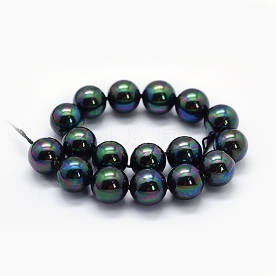 Electroplate Shell Pearl Beads Strands BSHE-F013-04-1