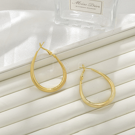 Brass Hoop Earrings for Women EJEW-A121-22G-1