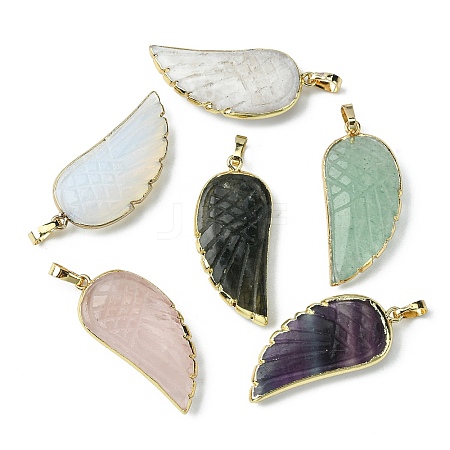 Natural & Synthetic Mixed Gemstone Pendants G-O204-03-1