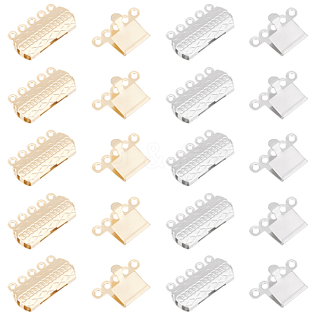 Unicraftale 24Pcs 2 Colors 304 Stainless Steel Box Clasps STAS-UN0056-34-1