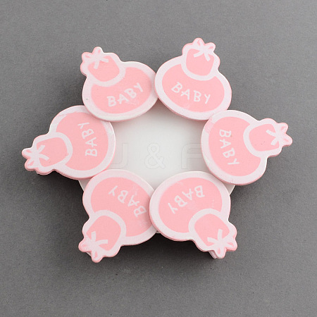 DIY Wooden Craft Ideas Baby Shower Party Photo Wall Decorations Mini Bib with Word Baby Shaped Wood Clothespins Note Pegs Clips X-AJEW-Q076-63B-1