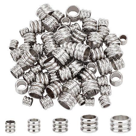   100Pcs 5 Style 202 Stainless Steel Beads STAS-PH0005-16-1