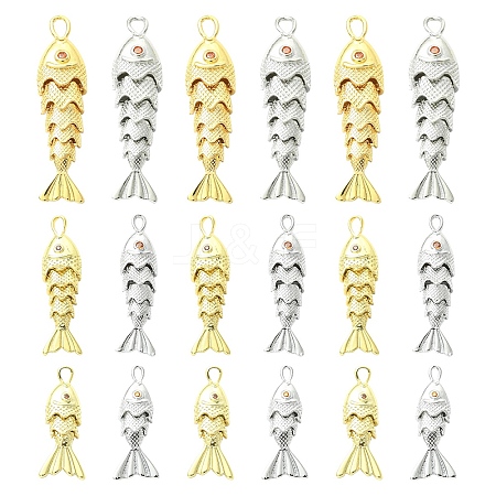 6Pcs 6 Styles Brass Pendants KK-YW0004-59-1