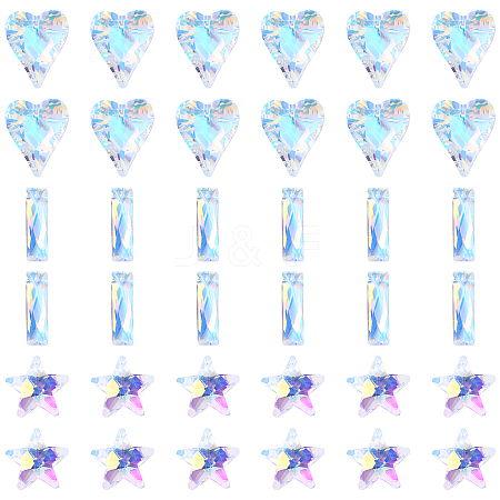 30Pcs 3 Styles Glass Pendants GLAA-YW0004-70-1