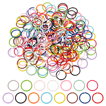   225Pcs 15 Colors SPray Painted Zinc Alloy Jump Rings FIND-H0010-91B-1