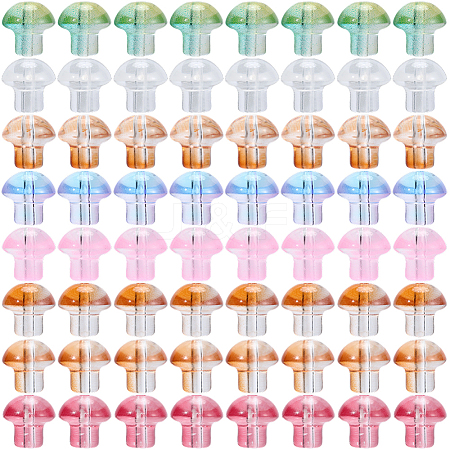 64Pcs 8 Colors Transparent Glass Beads GLAA-PA0001-24-1
