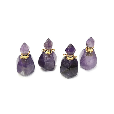 Faceted Natural Amethyst Pendants G-H252-B05-1