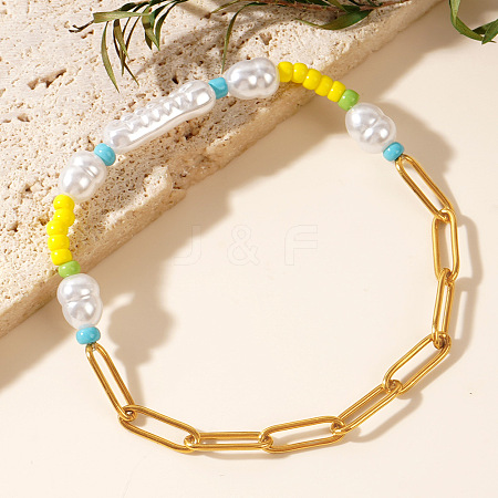 Bohemian Style Ppaerclip Chain Link Bracelets FI6672-1