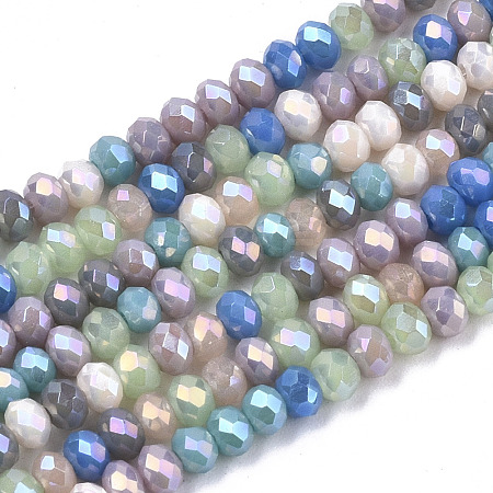 Electroplate Glass Beads Strands EGLA-S192-001A-B05-1