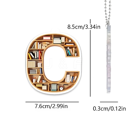 Acrylic Letter Shaped Book Shelf Pendant Decorations PW-WG0114B-03-1