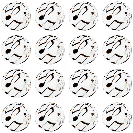 30Pcs Printed Silicone Focal Beads SIL-SC0001-73-1
