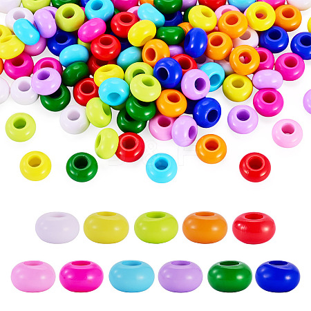 110Pcs 11 Colors Opaque Acrylic European Beads SACR-TA0001-75-1