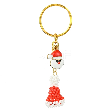 Christmas Hat Woven Glass Keychains KEYC-MZ00016-1