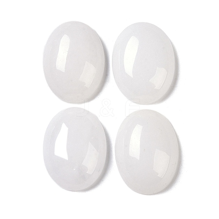 Natural White Jade Cabochons G-B080-01A-27-1