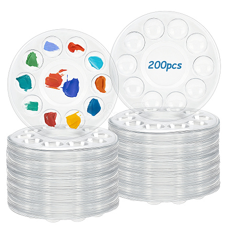 200Pcs Round PET Watercolor Oil Palette AJEW-WA0004-63-1