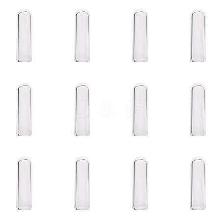 12Pcs Transparent Glass Straw Dustproof Covers AJEW-FG0002-37A-1