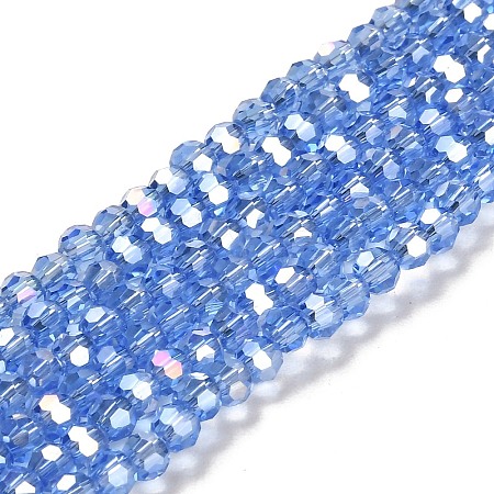 Electroplate Glass Beads Strands EGLA-R016-4m-17-1