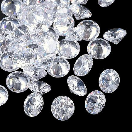 Clear Grade A Diamond Shaped Cubic Zirconia Cabochons X-ZIRC-M002-8mm-007-1