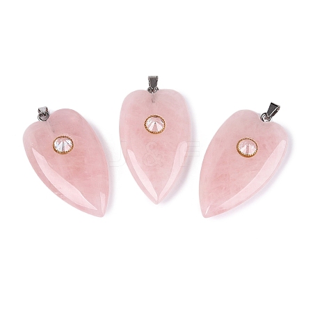 Natural Rose Quartz Pendants G-Q601-47H-1