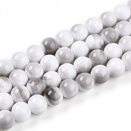 Baking Paint Glass Beads Strands DGLA-N013-10mm-01-1