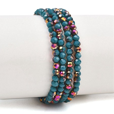 Electroplate Glass Beads Stradns EGLA-H114-02B-14-1