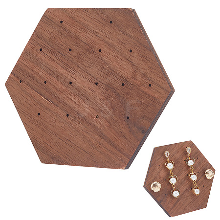 Walnut Stud Earrings Plate EDIS-WH20010-01B-1