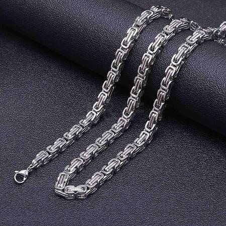 Titanium Steel Byzantine Chain Necklaces for Men FS-WG56795-175-1