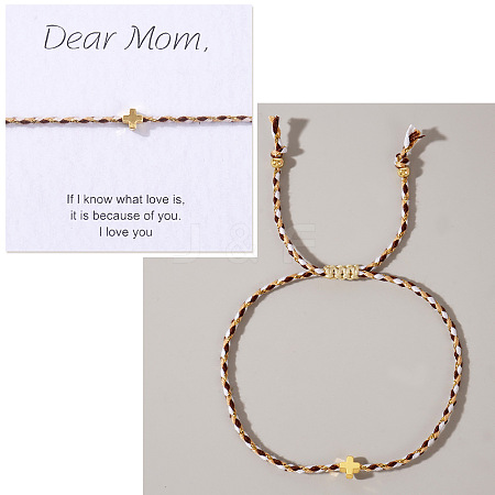 Mother's Day Adjustable Brass Bead Braided Bead Bracelets YE2550-19-1