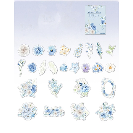 25Pcs Flowers Theme DIY Paper Stickers STIC-U004-02C-1