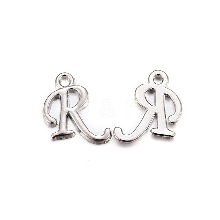 Platinum Plated Alloy Letter Pendants X-PALLOY-J718-01P-R-1