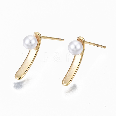 Brass Stud Earring Findings KK-S356-133G-NF-1