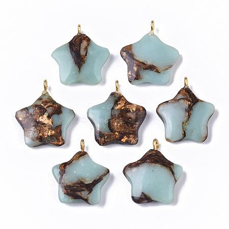 Assembled Synthetic Imperial Jasper and Bronzite Pendants G-S366-002B-1