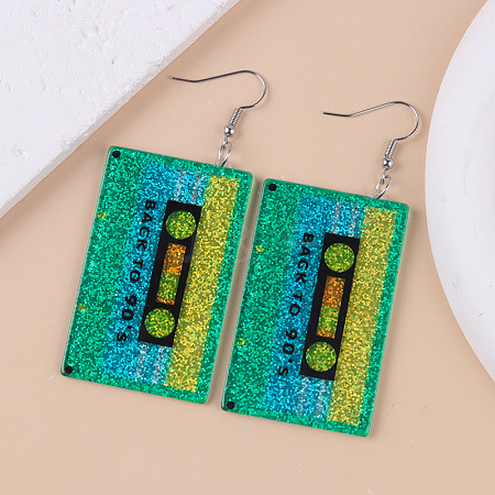 Opaque Acrylic Tape Dangle Earrings FS-WG620E7-04-1