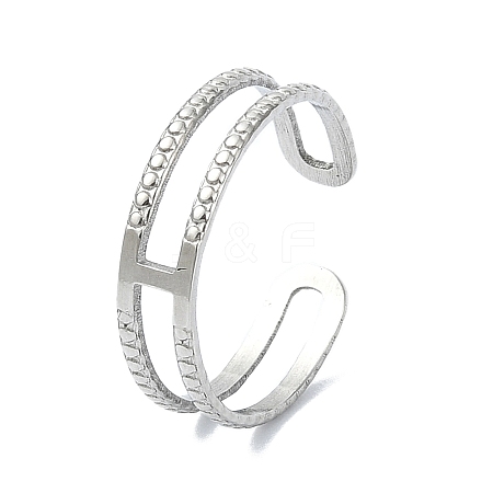 304 Stainless Steel Open Cuff Rings RJEW-M019-31P-1